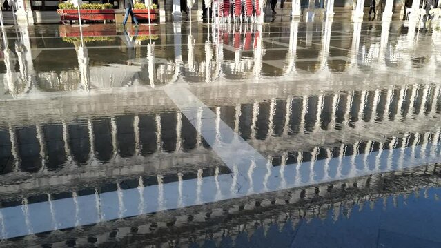 December 2022, Venice, Italy - the high water invades San Marco square