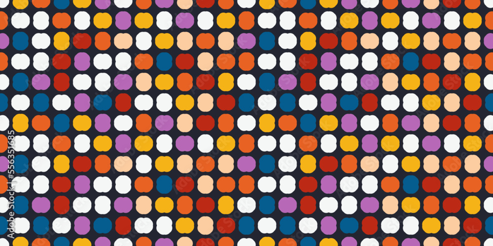 Aufkleber mosaic of colored dots on a black background. print and stylish illustration. seamless vector patter