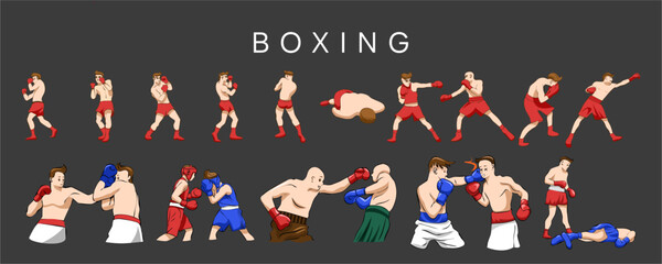 Boxing vector set collection graphic clipart design