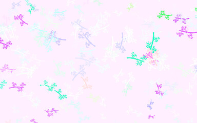 Light Multicolor vector natural pattern with branches.