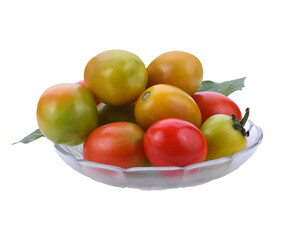 Fototapeta na wymiar Cherry tomatoes stack isolated transparent png