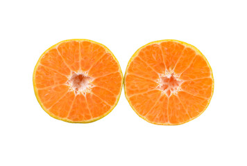 tangerine or mandarin fruit with leaves isolated transparent png