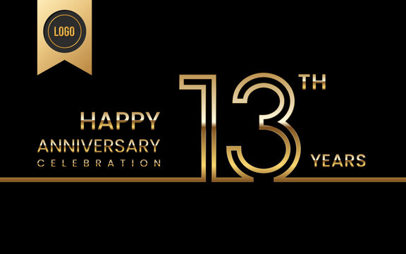 13th anniversary celebration template design. Logo Vector Template Illustration