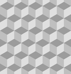 Seamless cubic pattern. Abstract geometric low poly background. Stylish fractal texture.