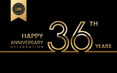 36th anniversary celebration template design. Logo Vector Template Illustration