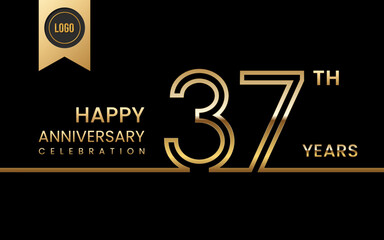 37th anniversary celebration template design. Logo Vector Template Illustration