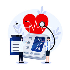World hypertension day, illustration concept of health checkup medical