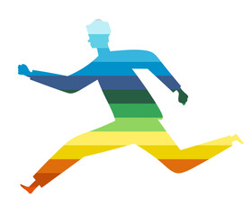 Fototapeta na wymiar Running Man. Color silhouette of a runner.