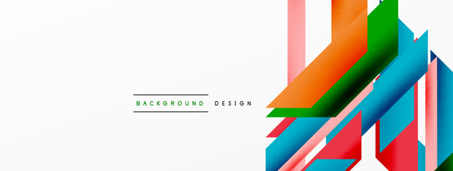 Minimal geometric abstract background. Dynamic 3d lines composition. Trendy techno business template for wallpaper, banner, background or landing