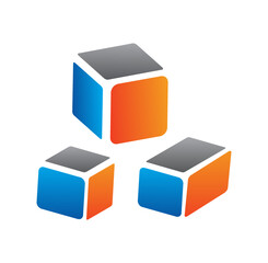 Cube logo vector illustration sign
