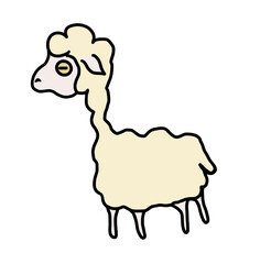 Drawing cute sheep isolate vector 