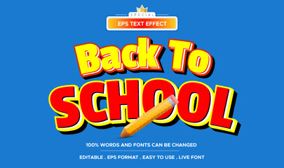 Obraz premium Back to school text effect editable