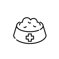 Prescription vet recommended diet. Bowl full of food. Pixel perfect, editable stroke icons
