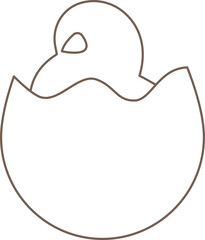 Easter chick in egg line art style Contemporary design