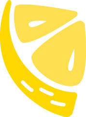 Quarter of lemon flat icon Yellow exotic fruit
