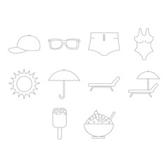 summer season icon set