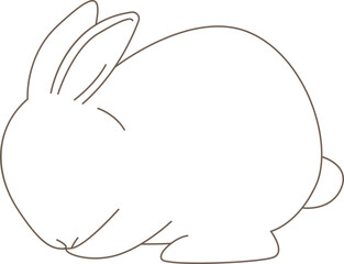 Easter rabbit line art style Contemporary design