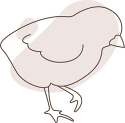 Easter chick line art style Contemporary design