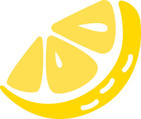 Fresh juicy slice of lemon flat icon
