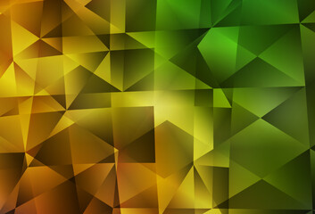 Fototapeta premium Dark Green, Yellow vector abstract mosaic backdrop.