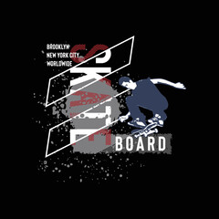 Skateboard typography graphic design, for t-shirt prints, vector illustration