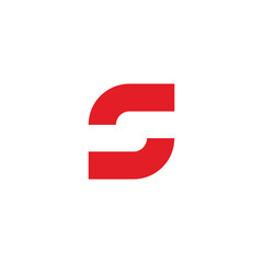 letter s square rotate simple line logo vector