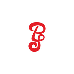 letter ps curves linked logo vector