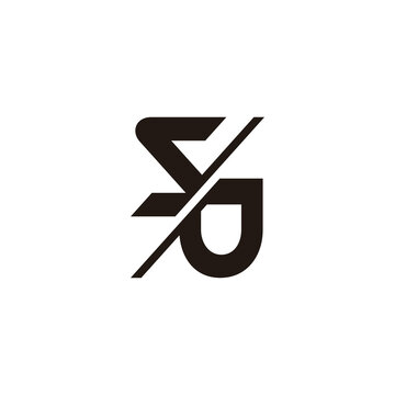 letter sd sj slice motion logo vector