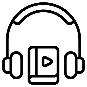 Audio Book Line Icon