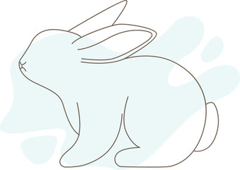 Easter rabbit line art style Contemporary design