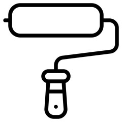 paint roller line icon