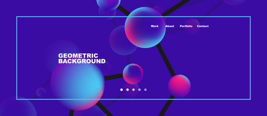 Obraz premium Line points connections geometric abstract background