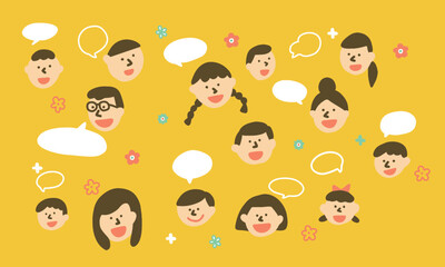 それぞれの意見がある多様な人々のイラスト