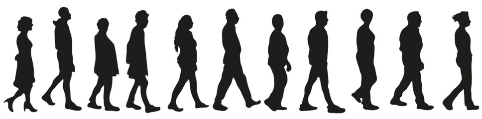 Fototapeta na wymiar silhouette of groups of people 