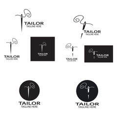 tailor logo icon illustration template combination of buttons for clothes, thread and sewing machine, for clothing product design, convection companies, fashion in vector form