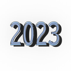 2023 3D Rendering 数字 年 影付き 透過影 半透明影 透過PNG