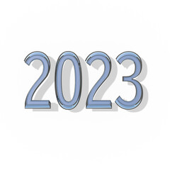 2023 3D Rendering 数字 年 影付き 透過影 半透明影 透過PNG