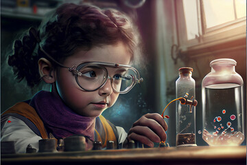 Cartoon National Science Day February 28 ai generated