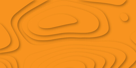 Abstract background with orange waves papercut background. Abstract realistic paper cut decoration textured with wavy layers. Geometric cut paper orange luxury background with gold elements backgrund.