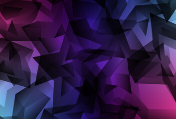 Fototapeta premium Dark Pink, Blue vector polygonal template.