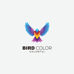 bird logo design gradient colorful illustration