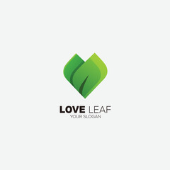 love leaf design gradient colorful icon