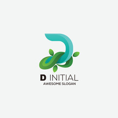 d initial design logo gradient color