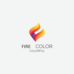Fototapeta na wymiar fire logo design gradient vector