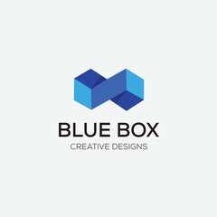 blue box design gradient color illustration