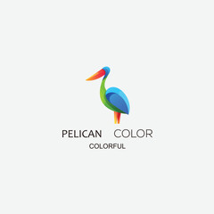 pelican logo design gradient colorful