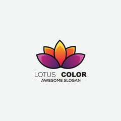 lotus design icon gradient colorful