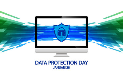 Data protection day International Day for the Protection of Personal Data, vector art illustration.