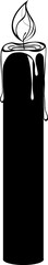 Obraz premium Fifth black silhouette candle
