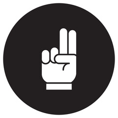 Illustration of Hand Gesture of Two Number design Icon